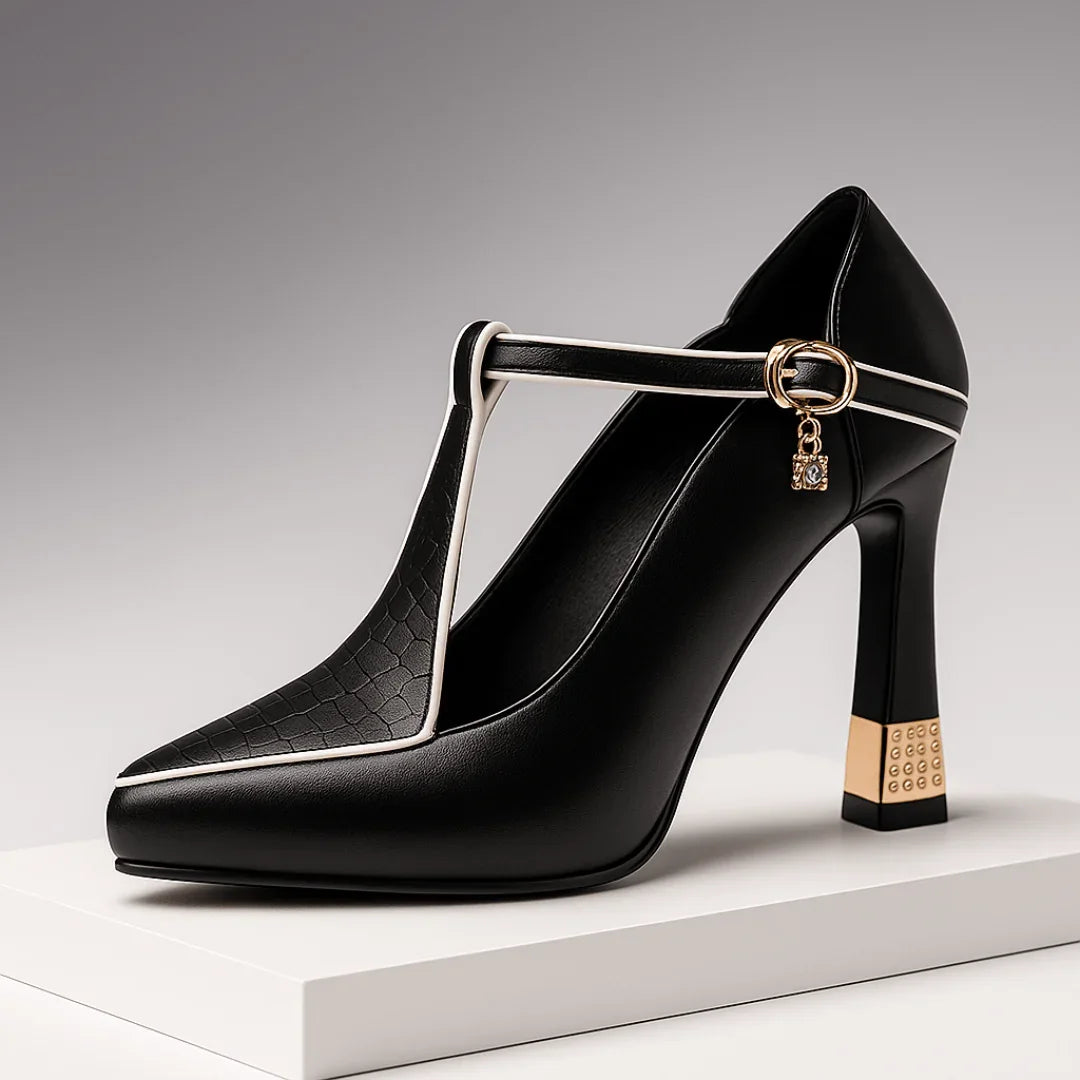 Classic vixen block-heel everyday heels for women | Vivienne -1
