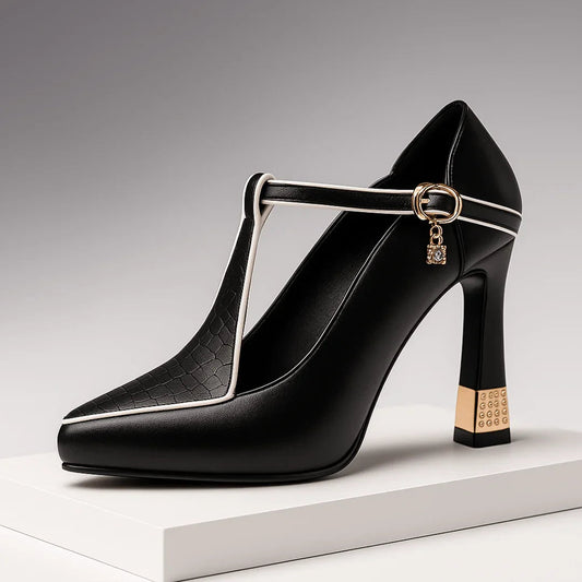 Classic vixen block-heel everyday heels for women | Vivienne -1