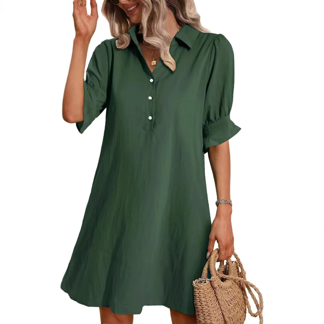 Casual button-down shirt dress for women | Franchesca -6