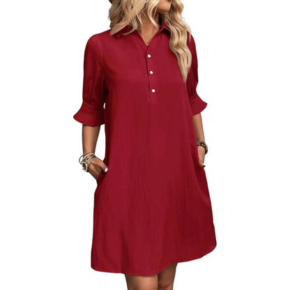 Casual button-down shirt dress for women | Franchesca -7
