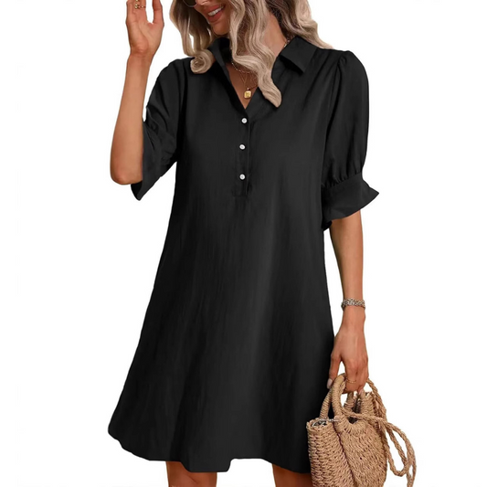 Casual button-down shirt dress for women | Franchesca -1