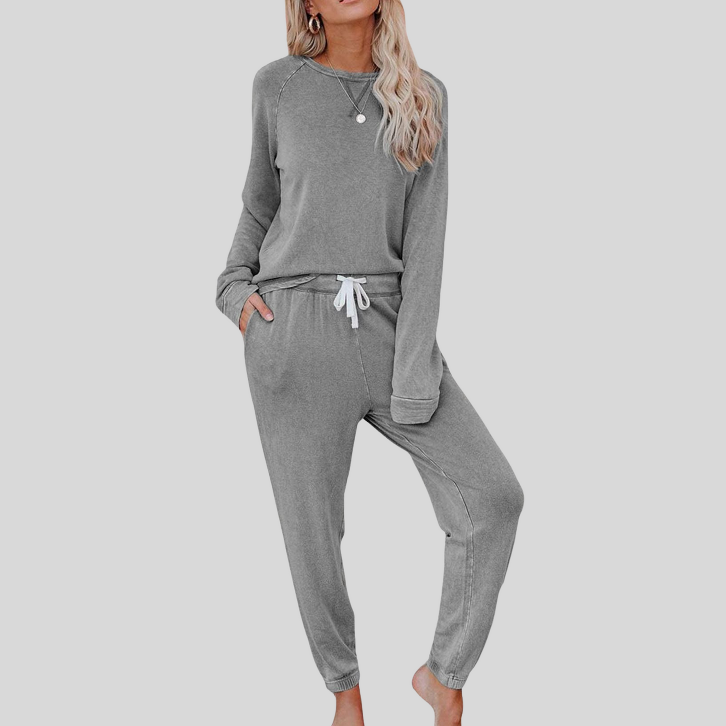 Casual long-sleeve sweatpants co-ord set for women | Jocelyn -8