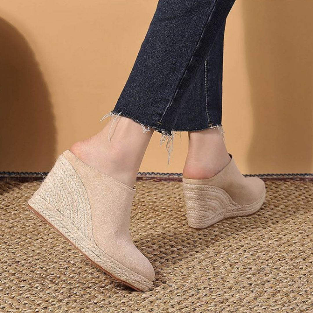 Classic wedge mules with slip-on design for women | Ismay