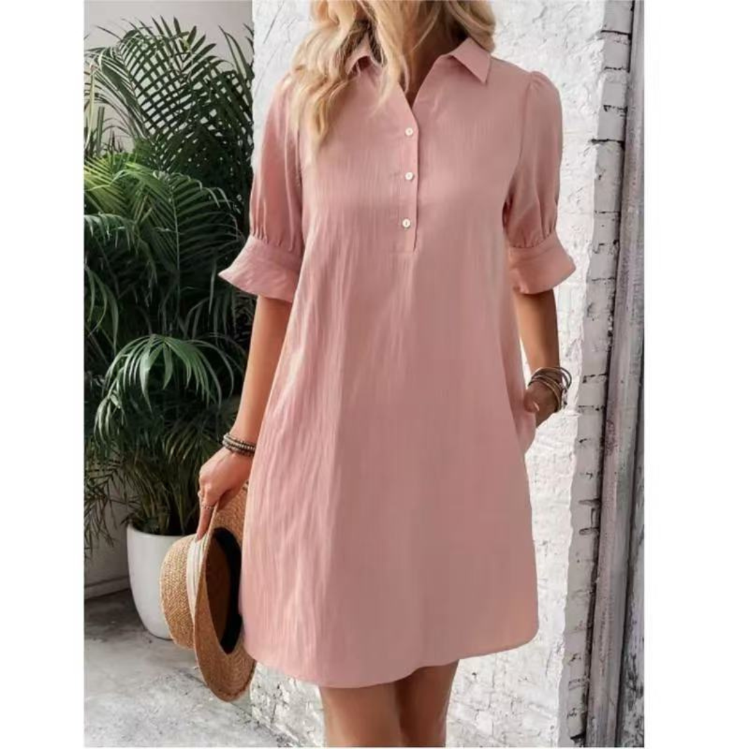 Casual button-down shirt dress for women | Franchesca -2