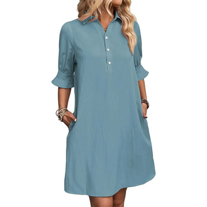 Casual button-down shirt dress for women | Franchesca -3