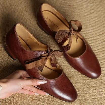 Chic lace-up ballet flats for women | Marvella -10