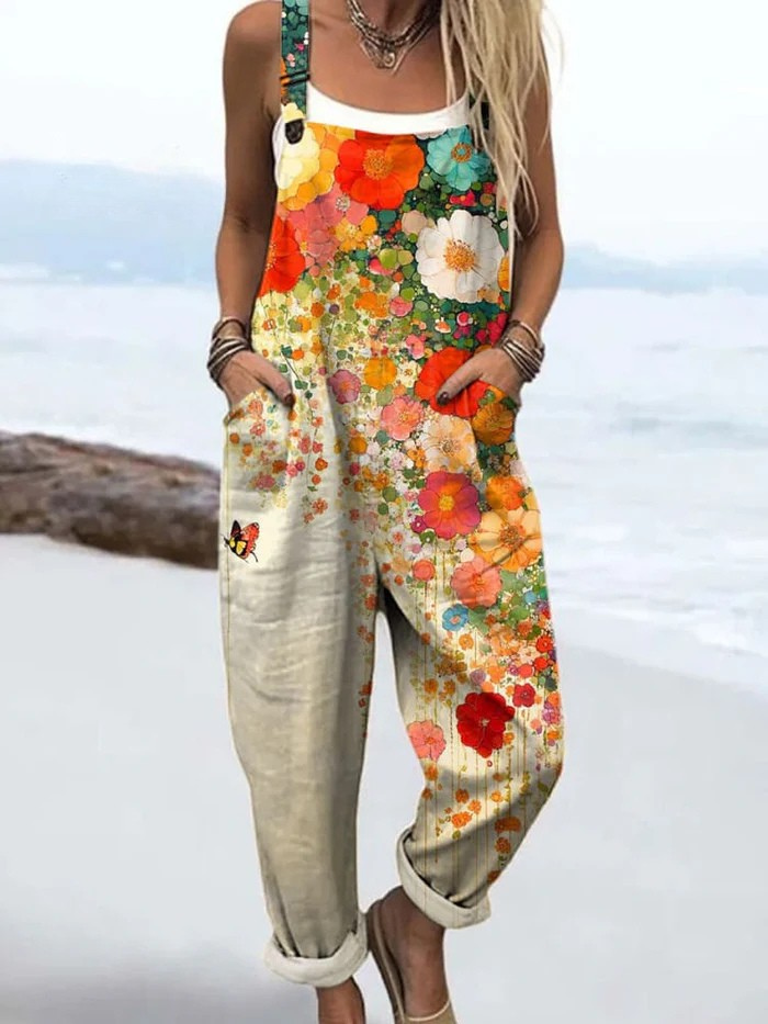 Relaxed floral wildflower everyday jumpsuit for women -1