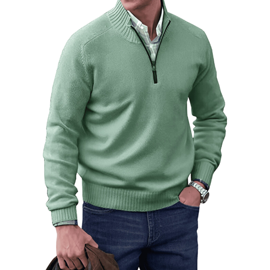Aurelle Calvin quarter-zip jumper for men
