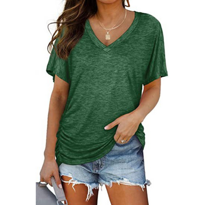 Classic V-neck loose-fit everyday shirt for women | Eily -2