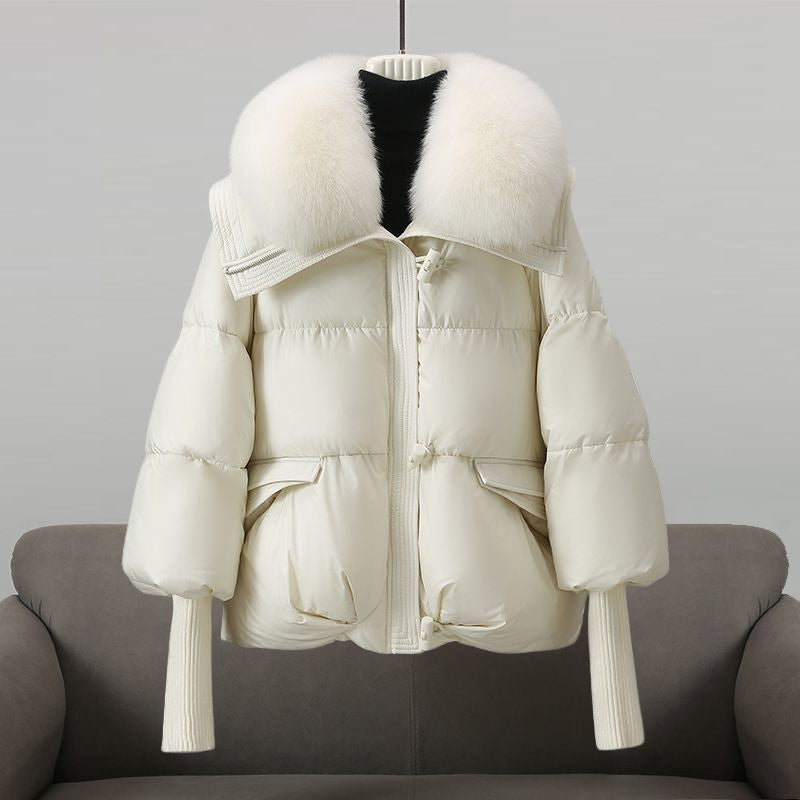 Extended-length puffer jacket for women | Elara -2