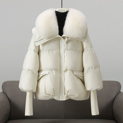 Extended-length puffer jacket for women | Elara -2