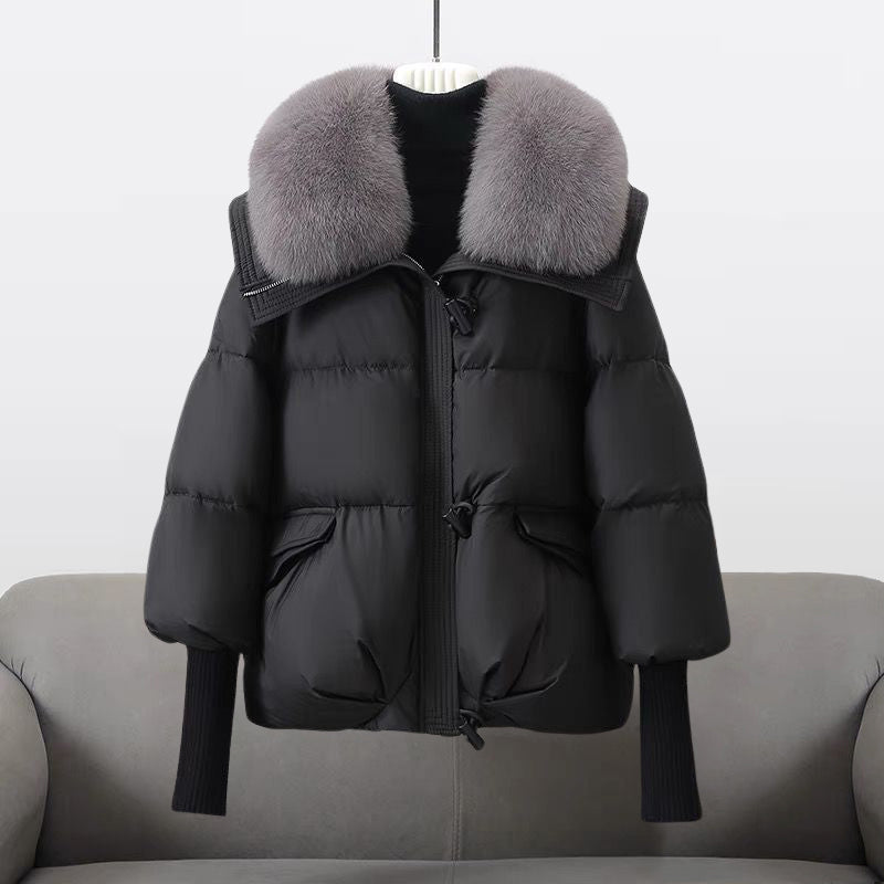 Extended-length puffer jacket for women | Elara -1