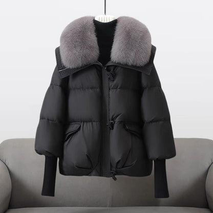 Extended-length puffer jacket for women | Elara -1