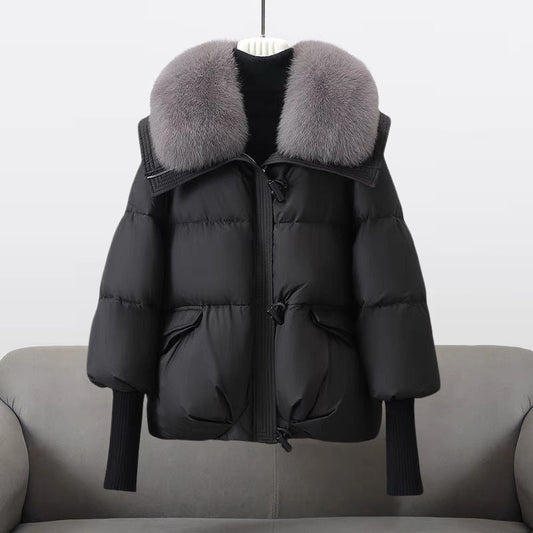 Extended-length puffer jacket for women | Elara -1