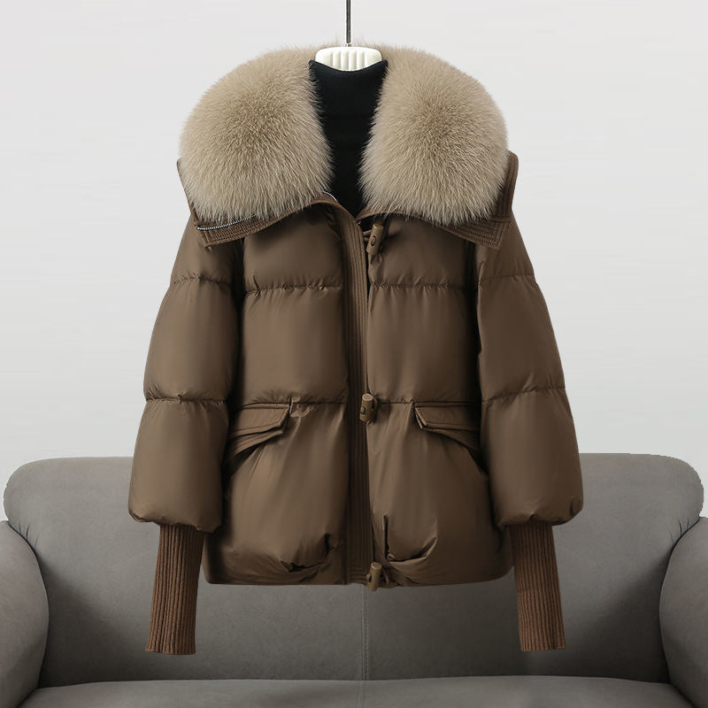 Extended-length puffer jacket for women | Elara -3