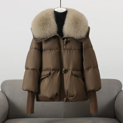Extended-length puffer jacket for women | Elara -3