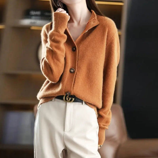 Elegant high-neck cardigan for women | Mirella -1