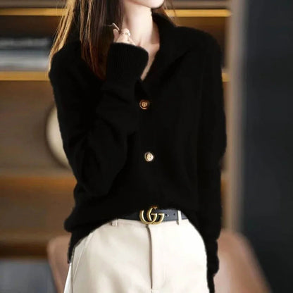 Elegant high-neck cardigan for women | Mirella -3