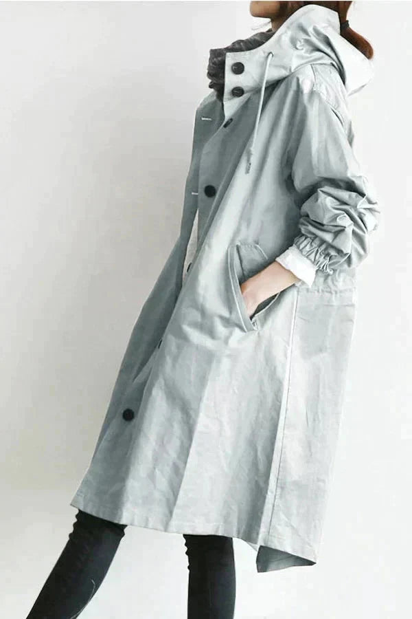 Urban hooded rain coat for women | Marin -3