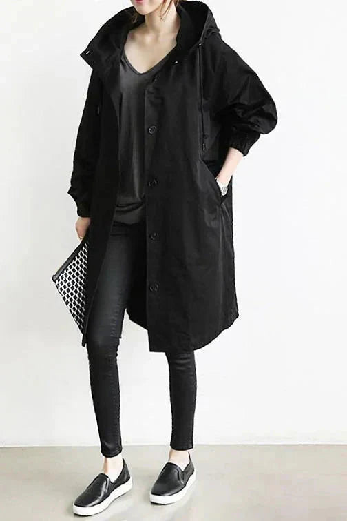 Urban hooded rain coat for women | Marin -4