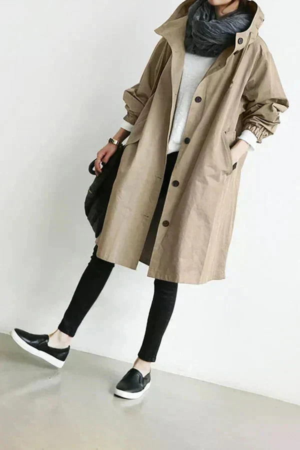 Urban hooded rain coat for women | Marin -9
