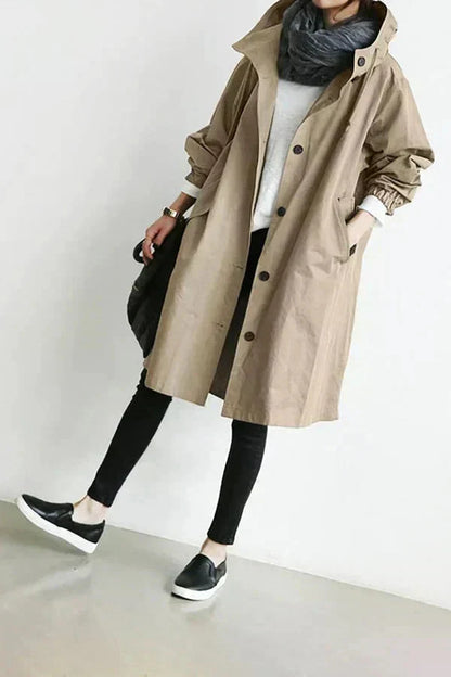 Urban hooded rain coat for women | Marin -9