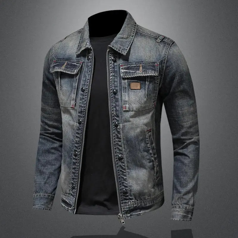 Veste en jean Clark™ ouverte, présentation de l’intérieur