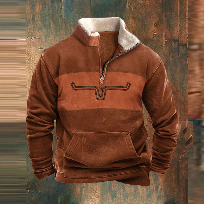 Aurelle elegant quarter-zip fleece jumper for men