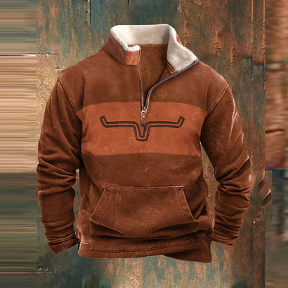 Aurelle elegant quarter-zip fleece jumper for men
