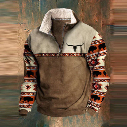 Aurelle elegant quarter-zip fleece jumper for men