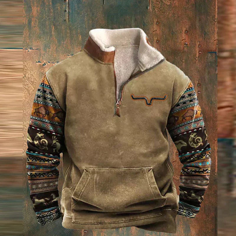 Aurelle elegant quarter-zip fleece jumper for men