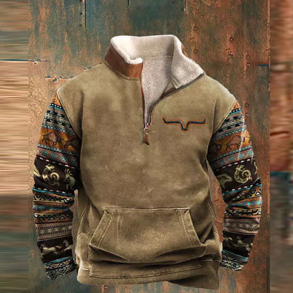 Aurelle elegant quarter-zip fleece jumper for men