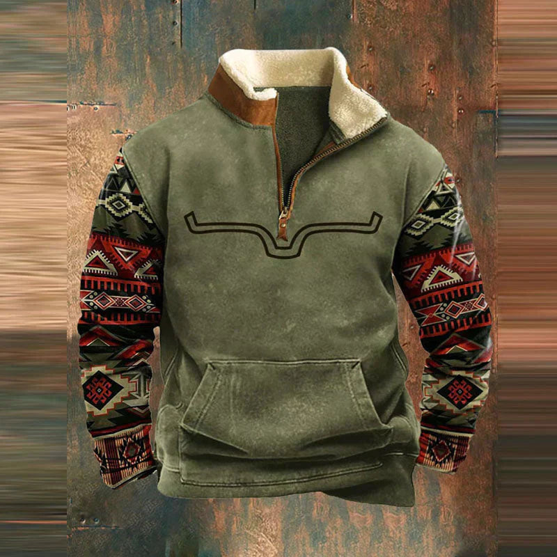 Aurelle elegant quarter-zip fleece jumper for men
