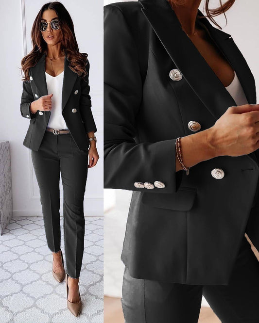 Tailored jacket trousers suit set for women | Elena -1