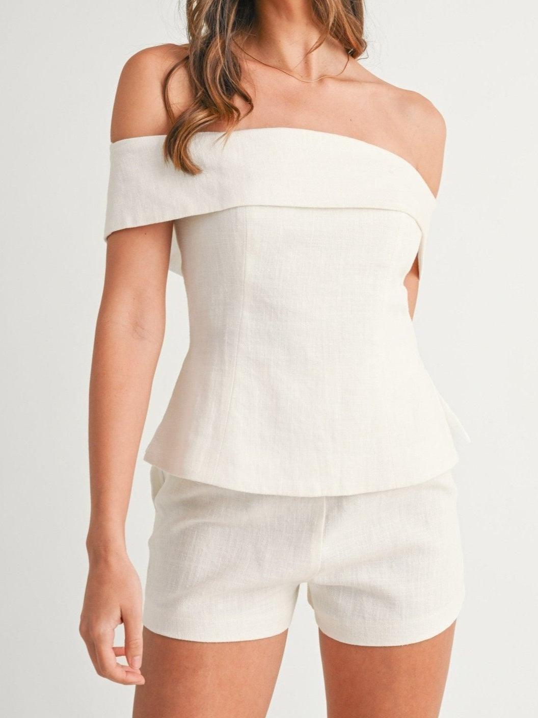 Cropped button two-piece suit for women | Marlowe -9