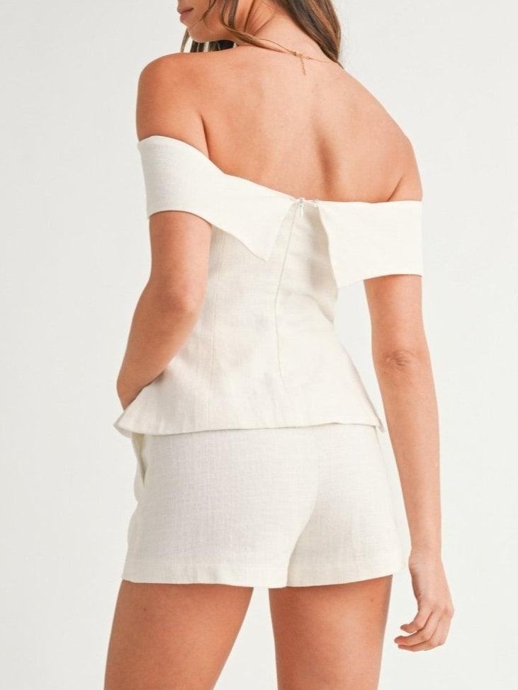 Cropped button two-piece suit for women | Marlowe -13