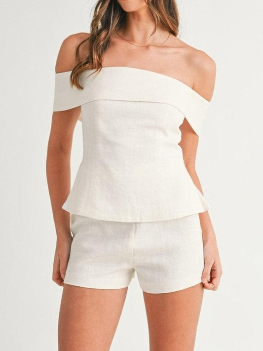 Cropped button two-piece suit for women | Marlowe -1