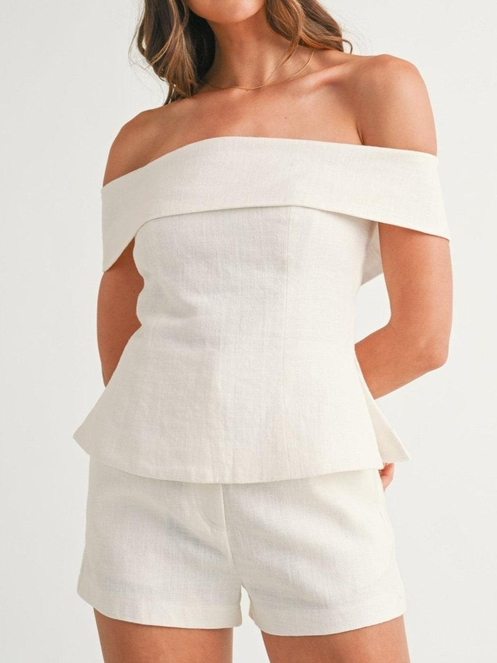 Cropped button two-piece suit for women | Marlowe -3
