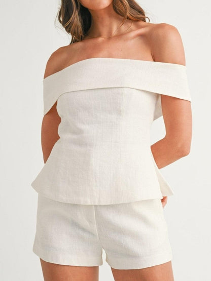 Cropped button two-piece suit for women | Marlowe -3