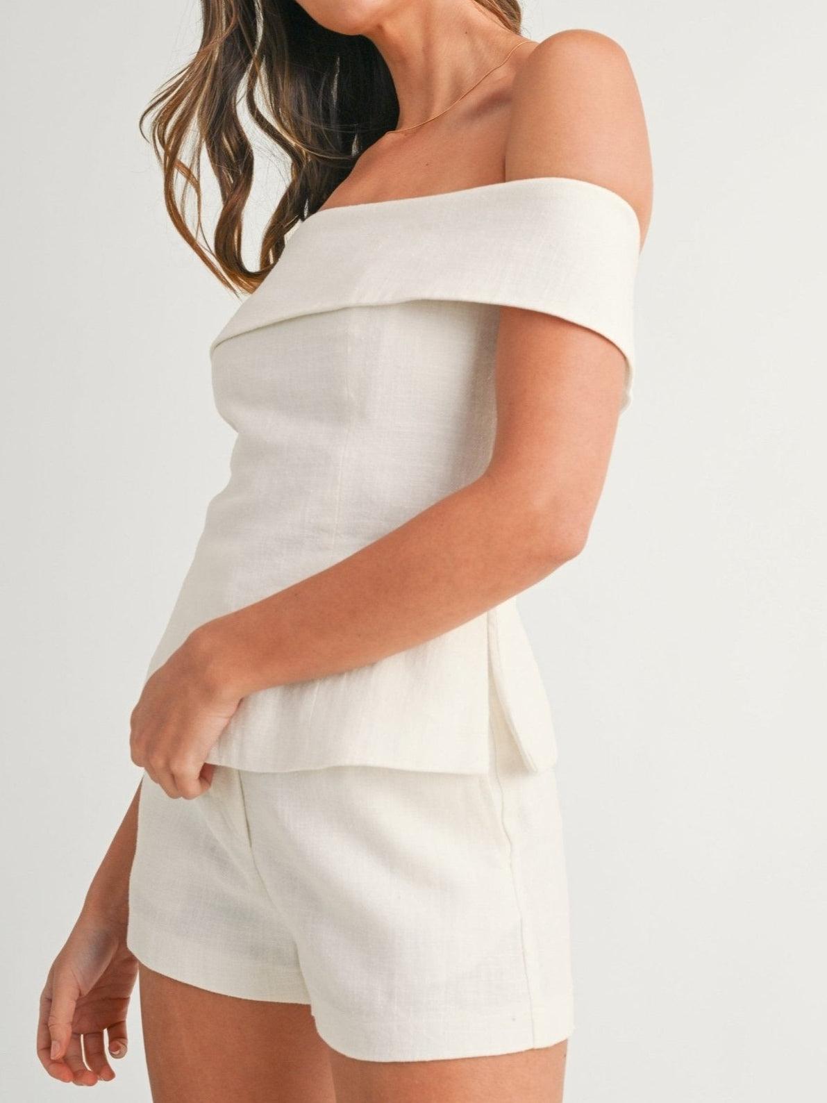 Cropped button two-piece suit for women | Marlowe -11