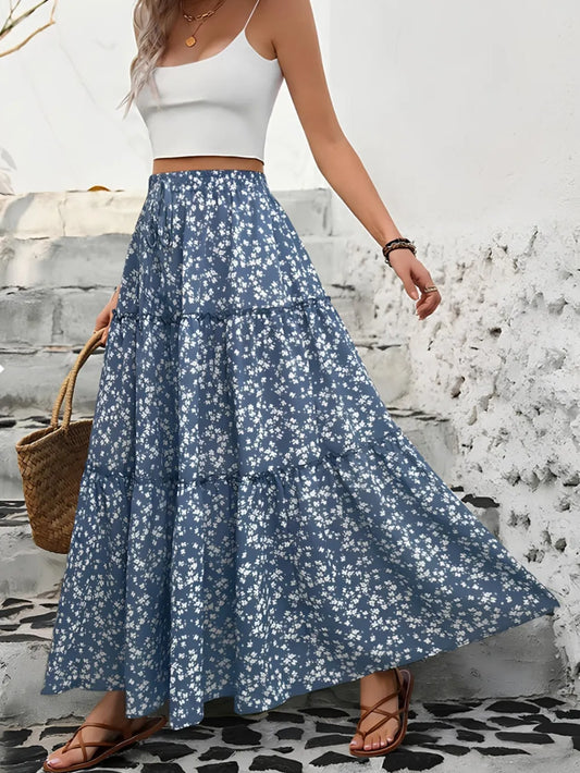 Tiered floral summer maxi for women -1