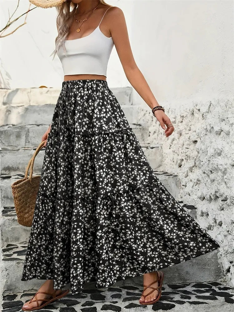 Tiered floral summer maxi for women -4