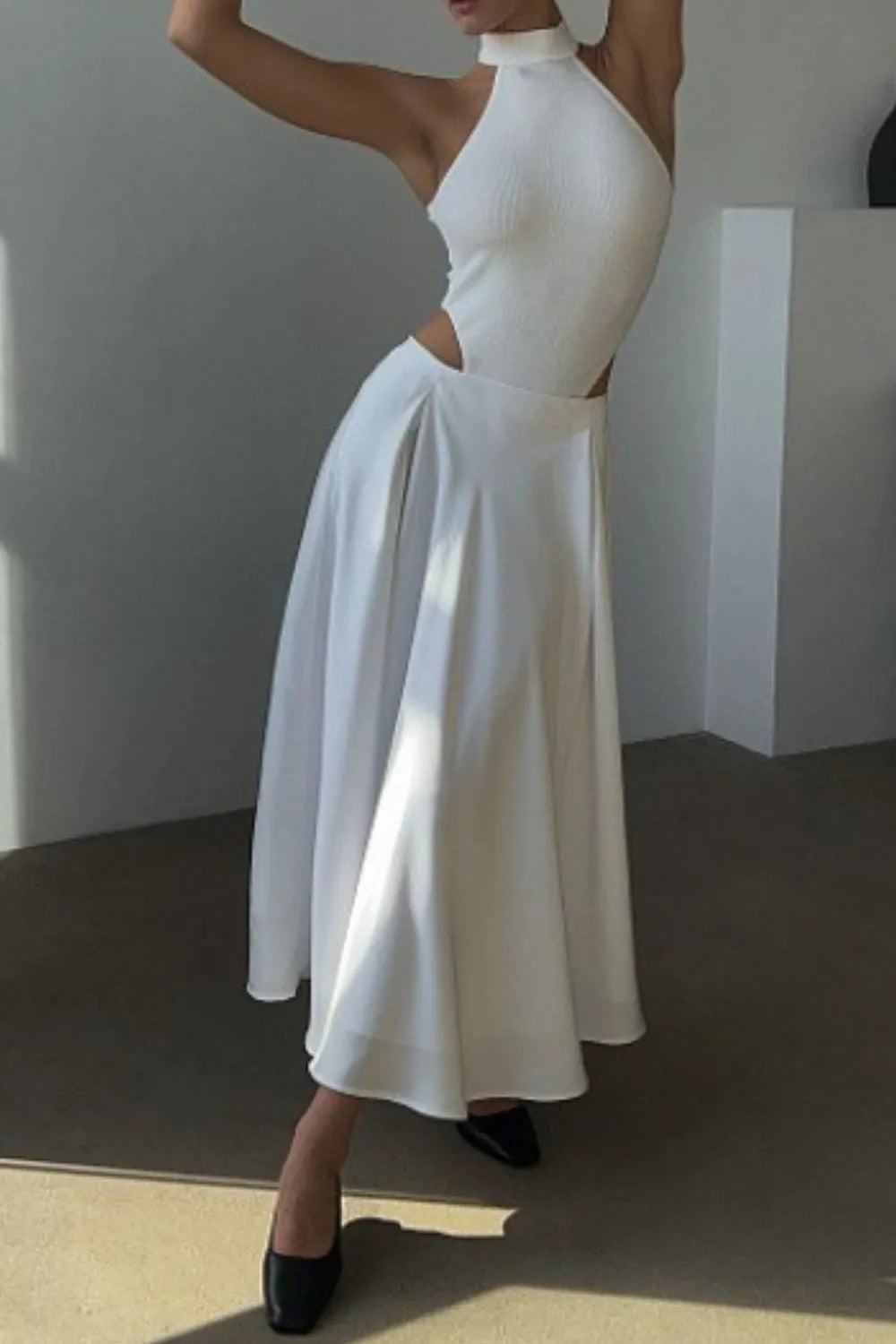 Satin maxi skirt for women -7