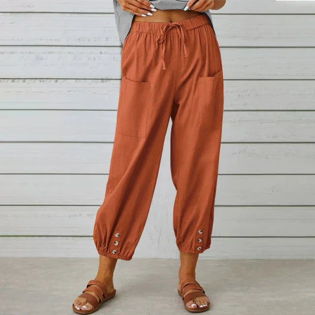 Trousers casual coton for women | Perle -7