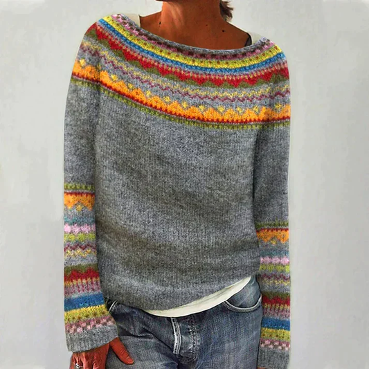 Fair isle knit jumper for women | Aurora Lane -1