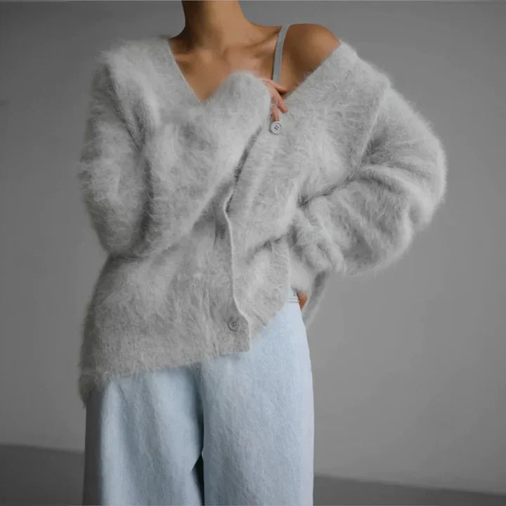 Cardigan sweater with refined knit design for women | Amara