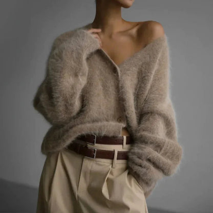 Cardigan sweater with refined knit design for women | Amara