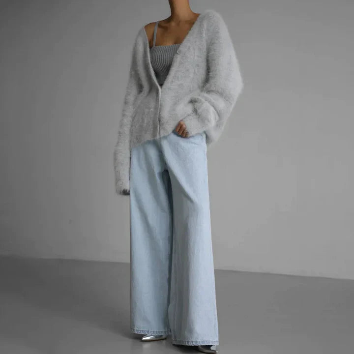 Cardigan sweater with refined knit design for women | Amara