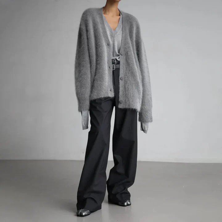 Cardigan sweater with refined knit design for women | Amara