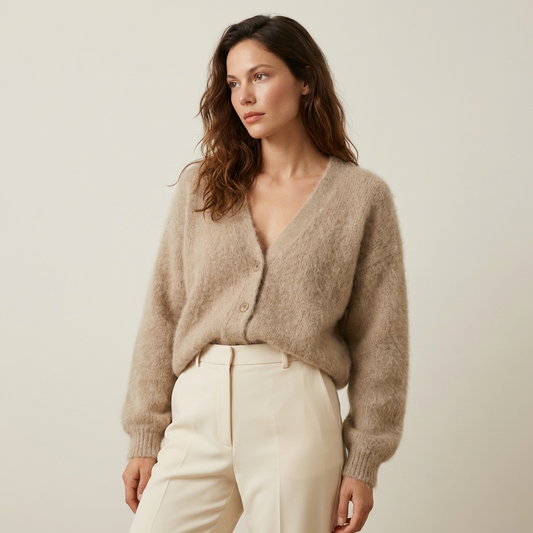 Cardigan sweater with refined knit design for women | Amara